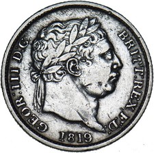 1819 Shilling - George III British Silver Coin