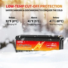 24V 300Ah LiFePO4 Lithium Battery 20000+Deep Cycle 200A BMS Solar RV Boat 7.68KW