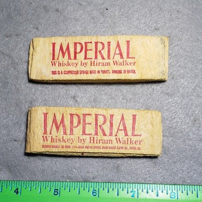 Vintage 1970s Hiram Walker Imperial Whiskey Sponge - Qty 2 - Salesman Premium 