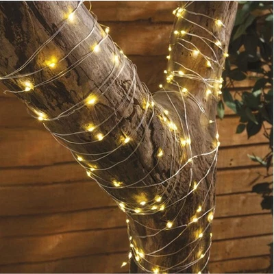 Cadena De Luces Solar 100 Micro LEDs 11,9 m Blanco Cálido Decoración - Imagen 1 de 3