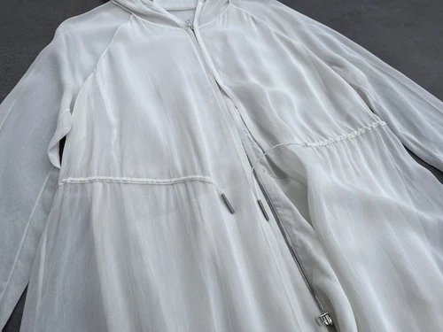 Stunning Women's ANNETTE GORTZ Layered Lagenlook Avant Garde Jacket Coat White M image 13