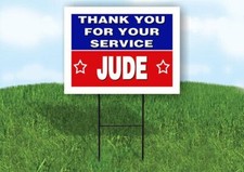 JUDE THANK YOU SERVICE 18 in x 24 in Yard Sign Road Sign with Stand