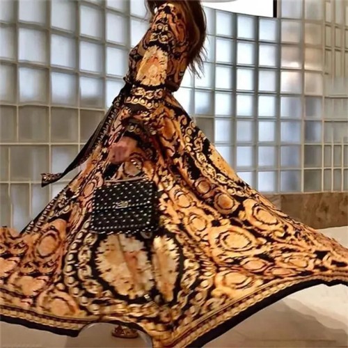Women's Maxi Dress Long V Neck Long Sleeve Dress Casual Party Bohemian Dresses - Picture 5 of 24