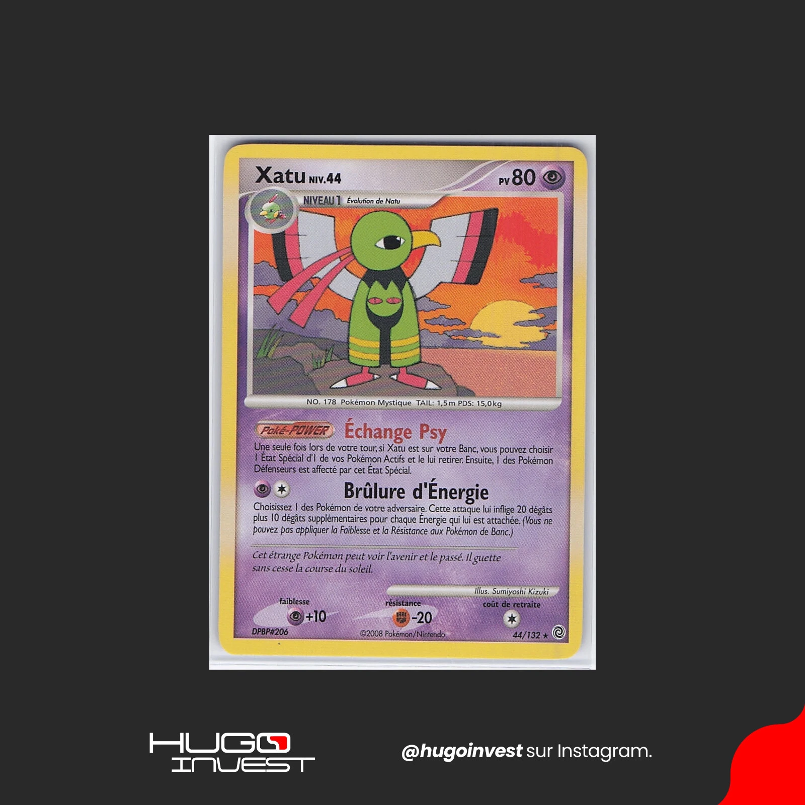 Pokemon Card - XATU 44/132 DP Secret Wonders - FR