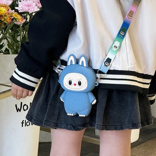 Labubu Cartoon Silicone Coin Purse Kids Crossbody Bag Cute Travel Accessories. - Picture 10 of 33