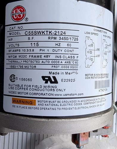 Balboa PUULC210258R P614204 Spa Pump 2 Speed 10.3/3.8Amp 115V 56Z - Picture 7 of 9