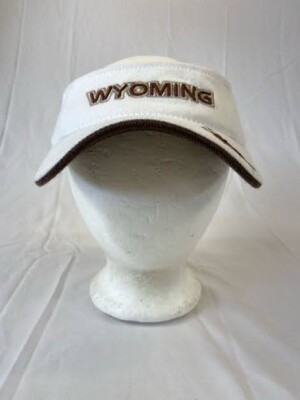Wyoming Cowboys Visor Strapback Hat White Brown Embroider Logo Top of The World