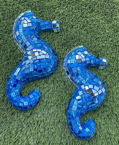 Mexican Mosaic Glass Clay Sea Horse Folk Art Wall Decorate Your Home Cute!  - Picture 1 of 3