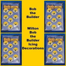 New Wilton Wilton Bob the Builder Icing Decorations, lot includes 4 icing card