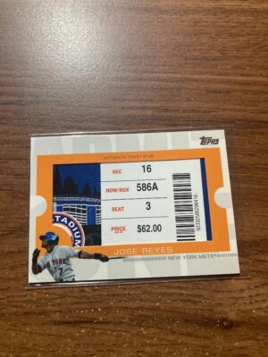 2009 Topps Ticket To Stardom Ticket Stubs /110 Jose REyes  #TS-96 Mets