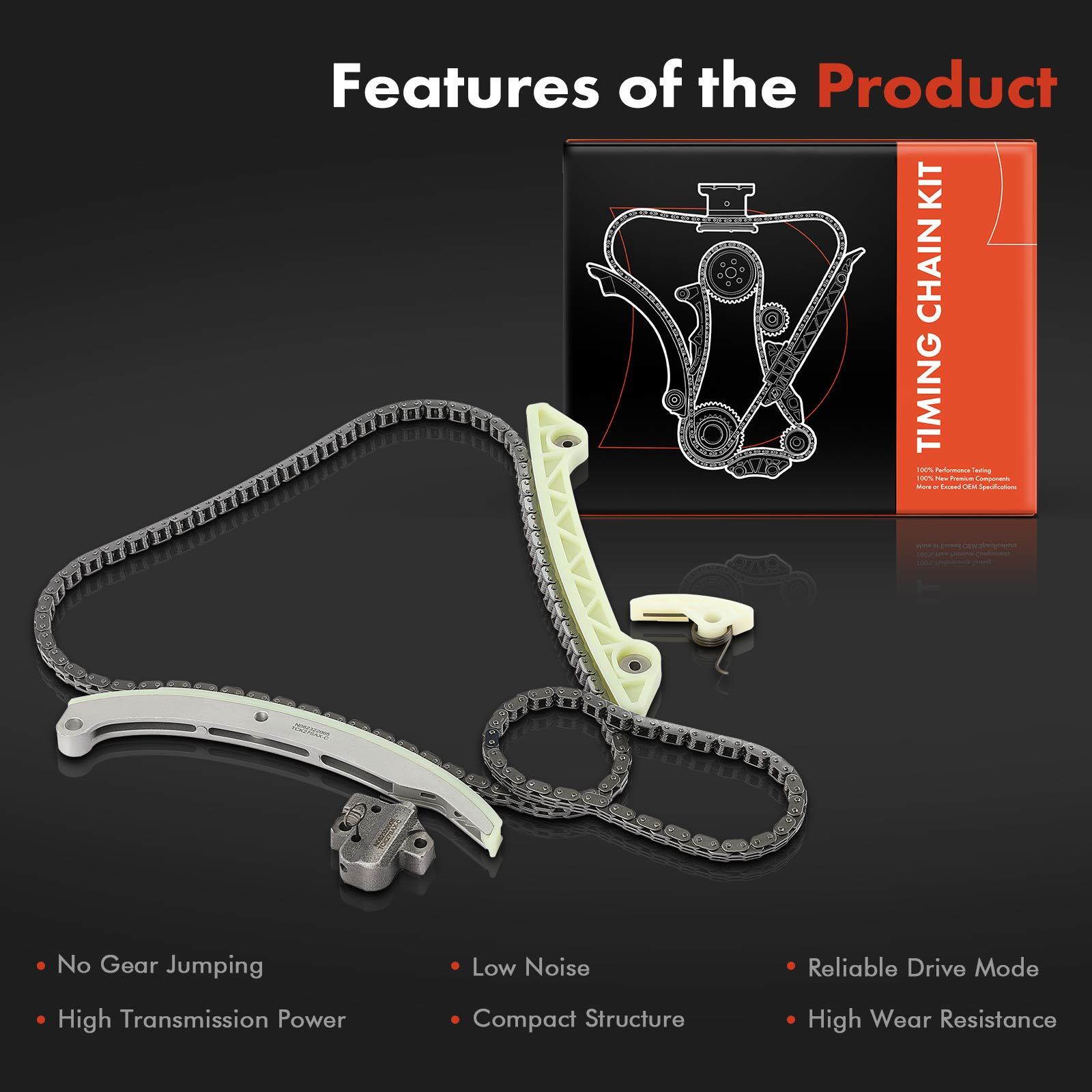 6pcs Engine Timing Chain Kit for Ford C-Max 13-18 Fusion Lincoln MKZ 13-20 DOHC