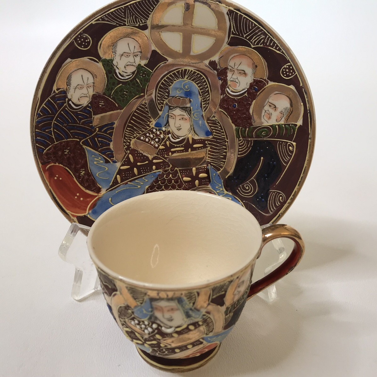 Service à Thé Satsuma 8 Pièces - Vaisselle Japonaise En Céramique - XIXe Siècle