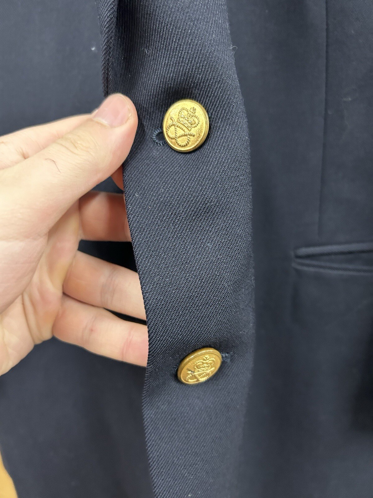 VINTAGE Yves Saint Laurent Blazer Doppiopetto Cappotto Sportivo Uomo 44 Blu YSL