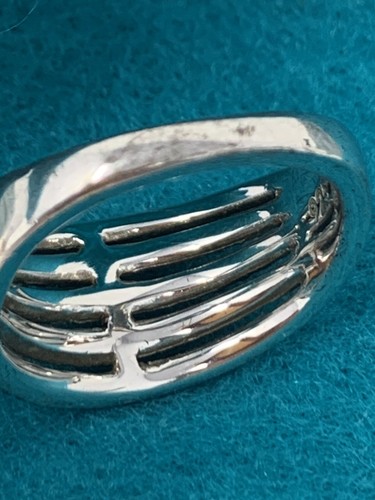 SUN SIGNED STERLING SILVER NATURAL DIAMONDS RING SIZE 925 CLEAR AND BLACK 7.25 - Picture 9 of 17