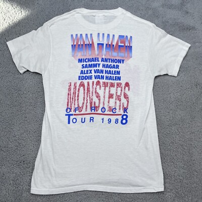 VTG 1988 Monsters of Rock Van Halen Tour T-Shirt Mens Large (Fit