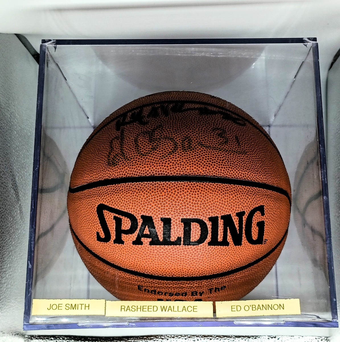 AUTHENTIC AUTOGRAPH BASKETBALL RASHEED WALLACE JOE SMITH ED