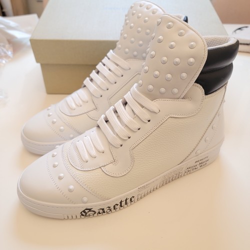 Sneakers alte John Galliano nuove in pelle bianche taglia US 10 - Foto 8 di 12