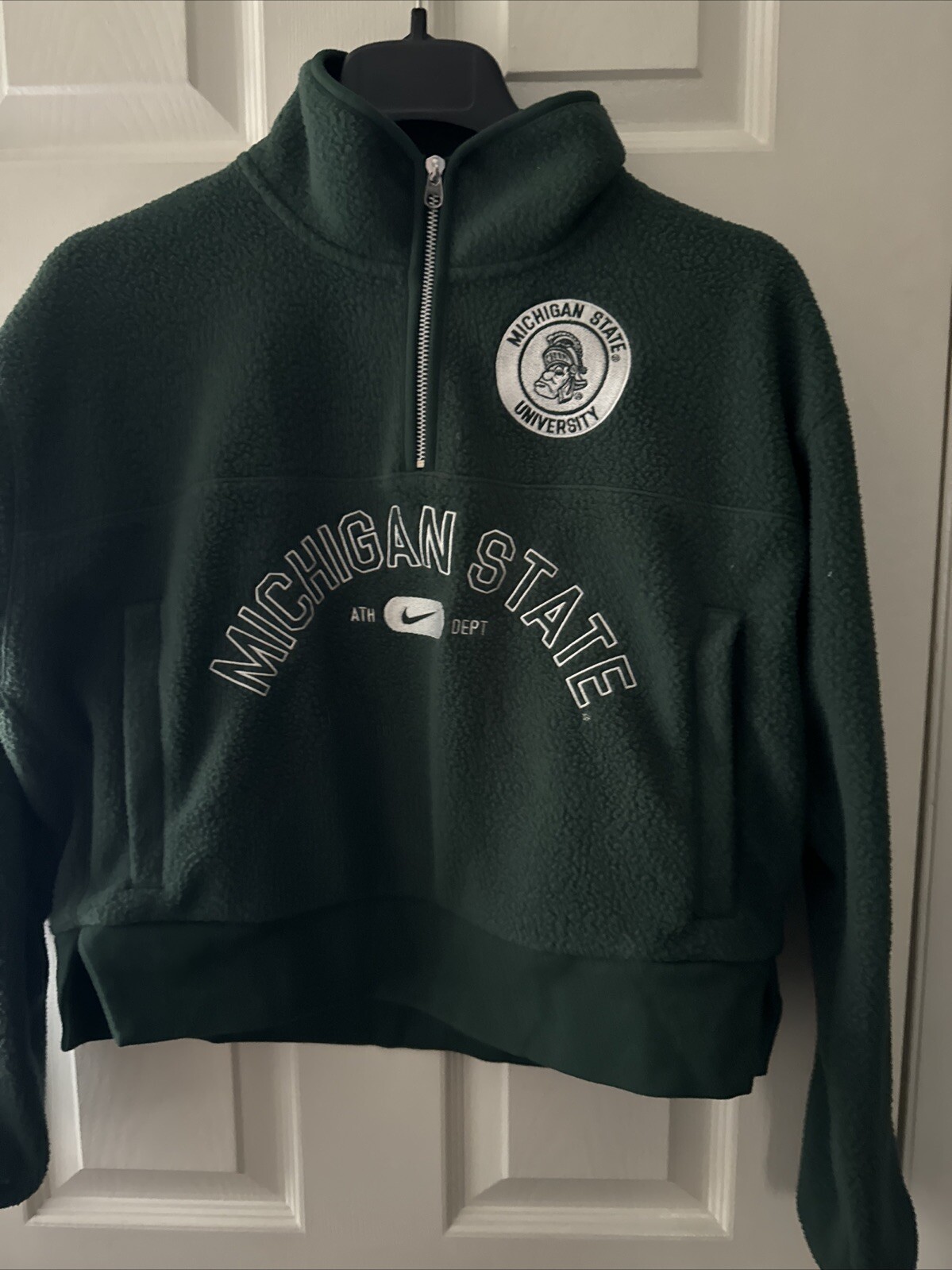 SACAI X NIKE Giacca Michigan State Fly donna X Small Nike College 1 4 zip verde FN8144 397
