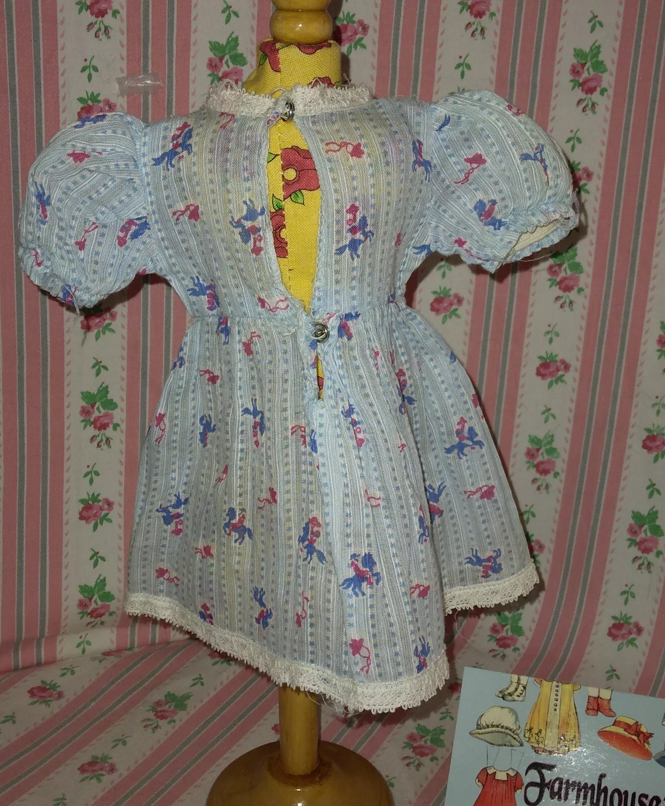  1940s factory western print cotton doll dress wow 