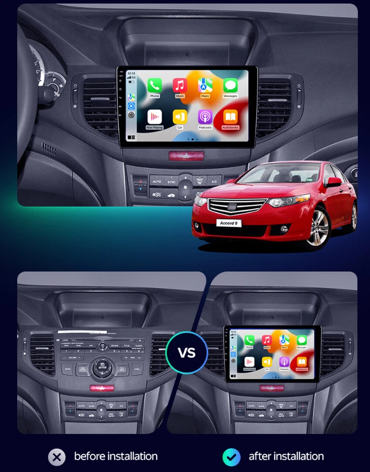 For Honda Accord Euro 2008-2015 4-64GB Android Car Stereo Radio Carplay GPS wifi - Image 2 of 4