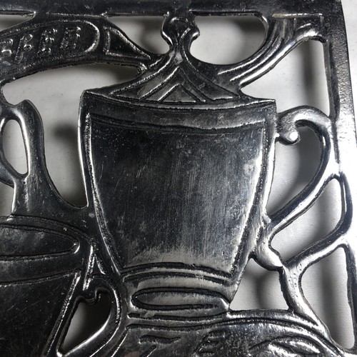 Pewter Coffee Tea Trivet with 4 rubber feet 7.5” by 7.5” and 5/8” height - Picture 5 of 13