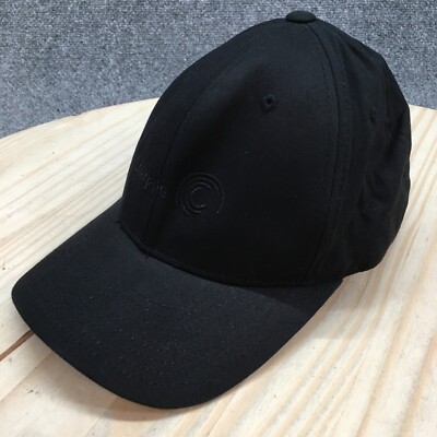 Seagate Fitted Baseball Cap Hat Mens Black L-XL Flexfit Yupoong Curved Brim