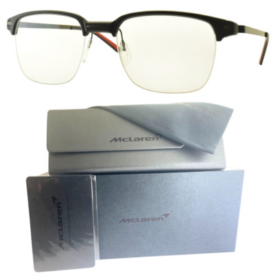 NEW!! MCLAREN MLOP 98O0901 C01 Matte Black Rectangle Optical Frame Eyeglasses