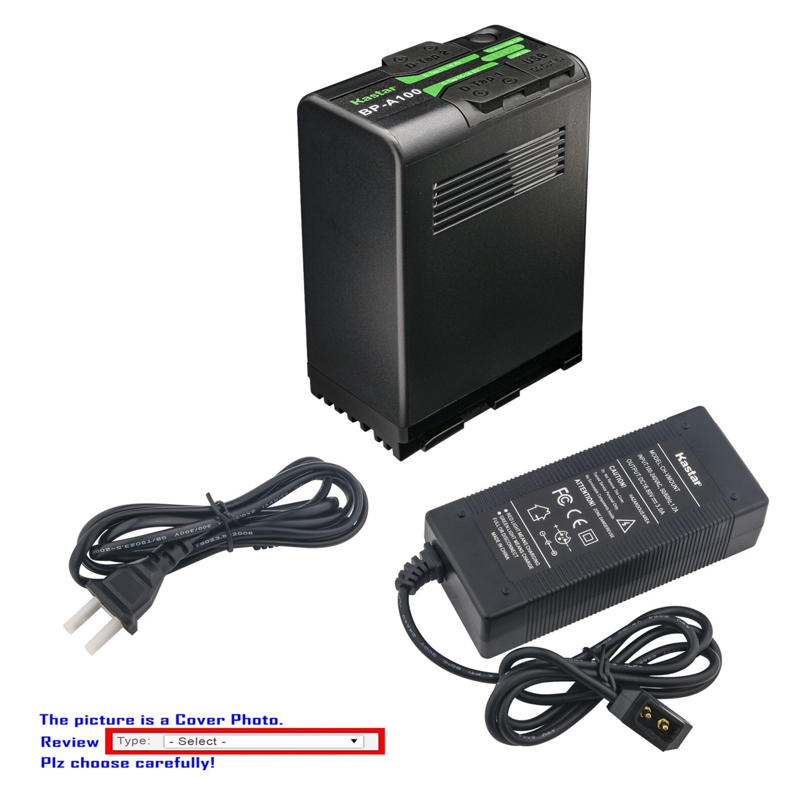 Kastar BP-A100 Battery Dtap Charger for Canon XF605 UHD XF705 4K UHD Camcorder