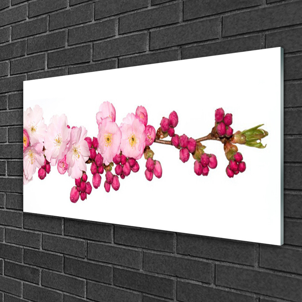 Tableau sur verre floral 100x50 cm pour illuminer votre salon moderne