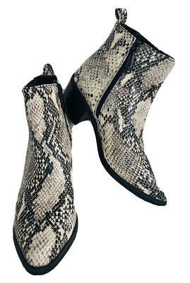 BLONDO Elvina Ankle Bootie Womens 6M Natural Snake Genuine Leather Waterproof