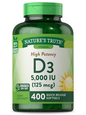 Vitamin D3 5000 IU | 400 Softgels | Non-GMO & Gluten Free | by Nature's Truth