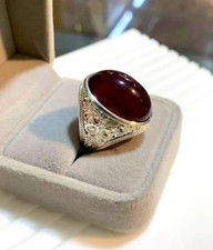 Natural Brown Yemeni Agate Handmade Sterling Silver 925 Ring Carnelian Agate