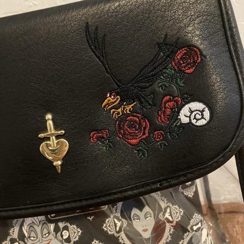 Loungefly Disney Villains PVC Damask Clear Crossbody Bag Maleficent Ursula Evil - Picture 4 of 7