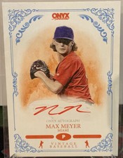 2022 Onyx Vintage Baseball Base Auto Red Ink #VA-MA Max Meyer - Florida /25