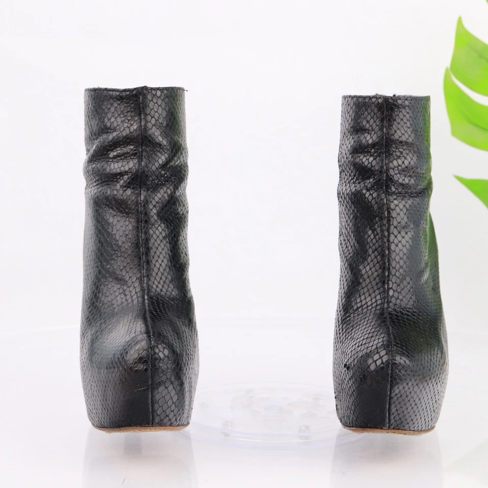Bota de plataforma Alice Olivia Paige para mujer talla 37,5 7 tacón alto negra piel de serpiente Foto 3 de 4