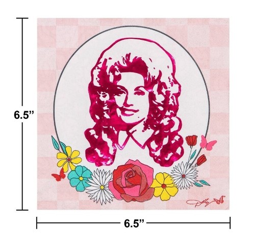 Dolly Parton Pink Floral Lunch Napkins Birthday Party 16ct Sealed New - Picture 2 of 5