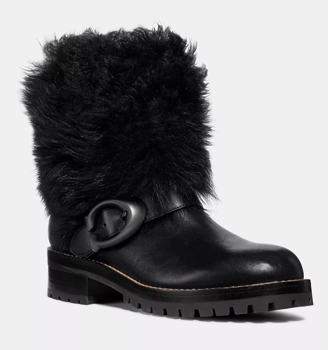 Coach leighton shearling best sale boots