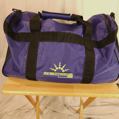 2000 New York City Marathon Purple Duffle Carry-on Bag Handles No Shoulder Strap