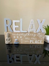 Relax Wooden Free standing Plaque Everything Will Fall Into Place Sign for Home