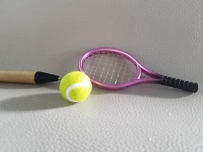 O010 Dollhouse 2pcs Sport Sharp-Red Tennis Set Ball Squashing Miniature Ken 1:6