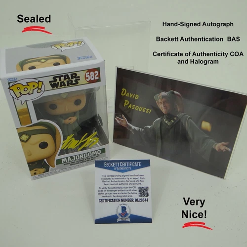 David Pasquesi Autographed Funko Pop Star Wars Majordomo #582 Sealed w/BAS COA
