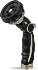 RESTMO Hose Nozzle Heavy Duty, Metal Water Hose Sprayer for Garden, 9 Spra Black