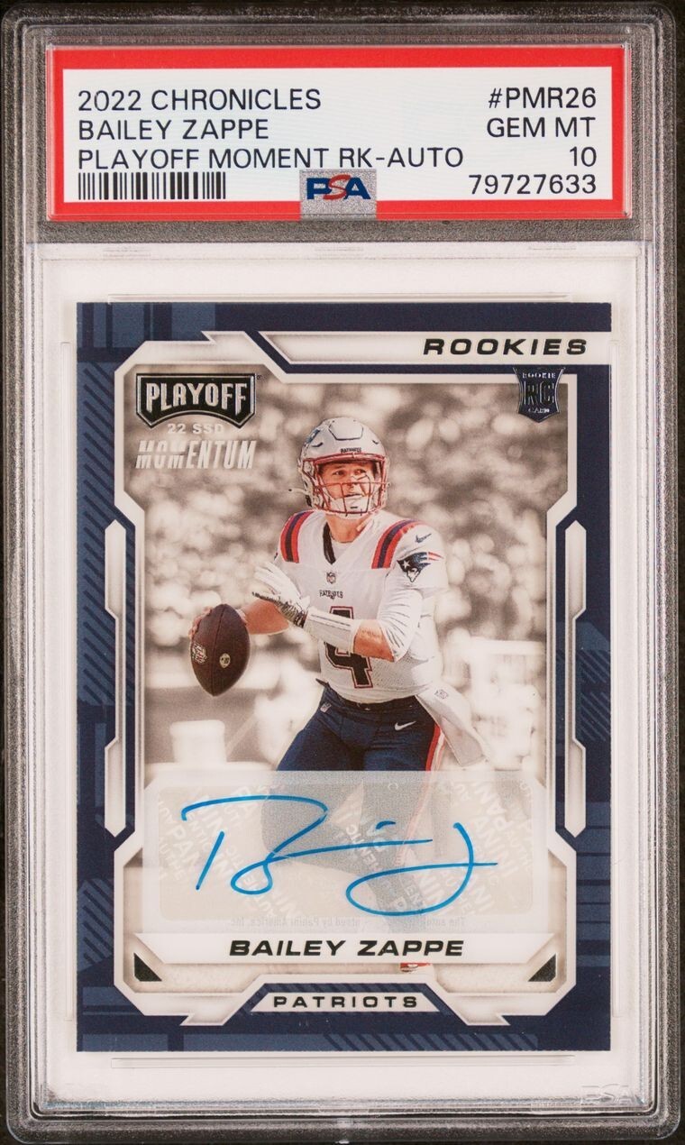 Bailey Zappe Panini Chronicles Playoff Momentum Rookies #PMR26 Base