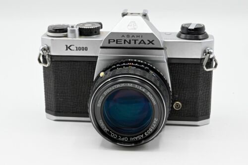 Pentax Asahi K1000 35mm SLR Camera Kit w/ 50mm f/1.4 Lens Made in Japan -VG - Afbeelding 1 van 7