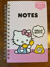 NEW Hello Kitty Rainbow And Bow Spiral Notebook Hard Cover, 160 Lined Pages