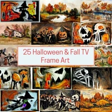 25 Halloween & Fall TV Frame Art | Digital Download