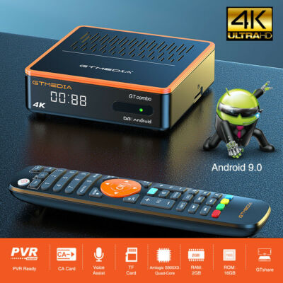 4K FTA DVB-S2/S2X/T2/C Full Combo Satellite Receiver Android Smart TV Box 4:2:2