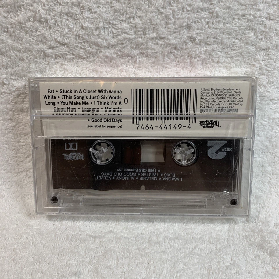 Weird Al Yankovic Even Worse Cassette Tape, 1988 Fat Parody OOP Factory Sealed - Image 3 of 4