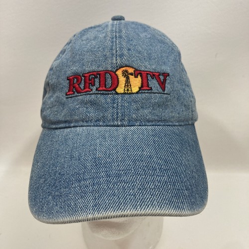 Vintage RFD TV Rural News Denim Hat Strapback Baseball Dad Cap 90s Logo - 第 1/5 張圖片
