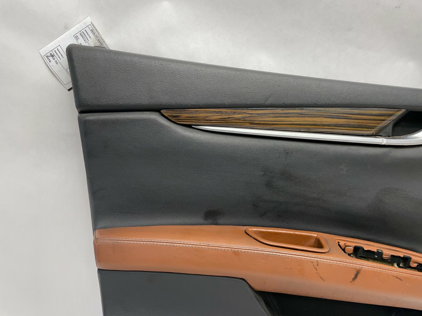 2014-2019 MASERATI GHIBLI SQ4 FRONT LEFT DOOR PANEL BROWN EBANO WOOD TRIM DAMAGE